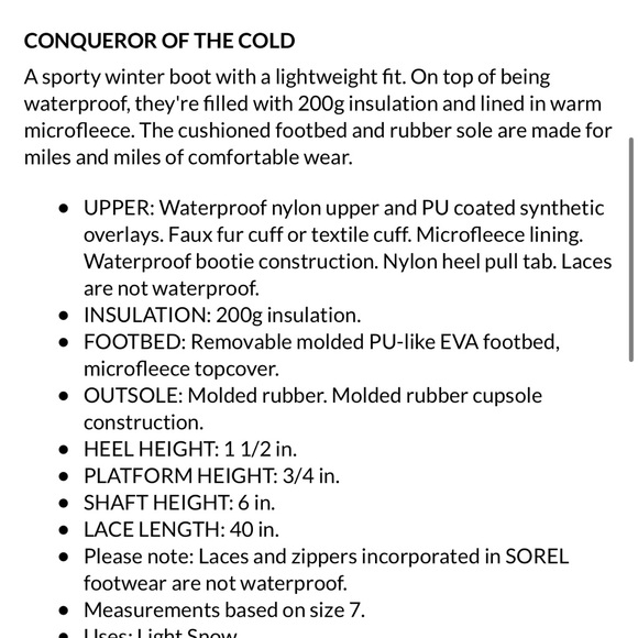 Sorel Whitney II Short Fleece Lined Snow Boots US5 EU37 Used Once! $140 - Picture 14 of 14